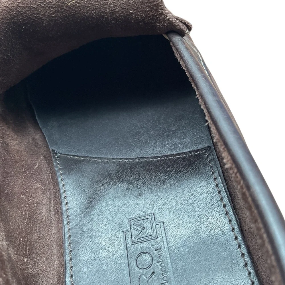 Sandro Moscoloni Rich Brown Leather Slip-Ons‎ 12D